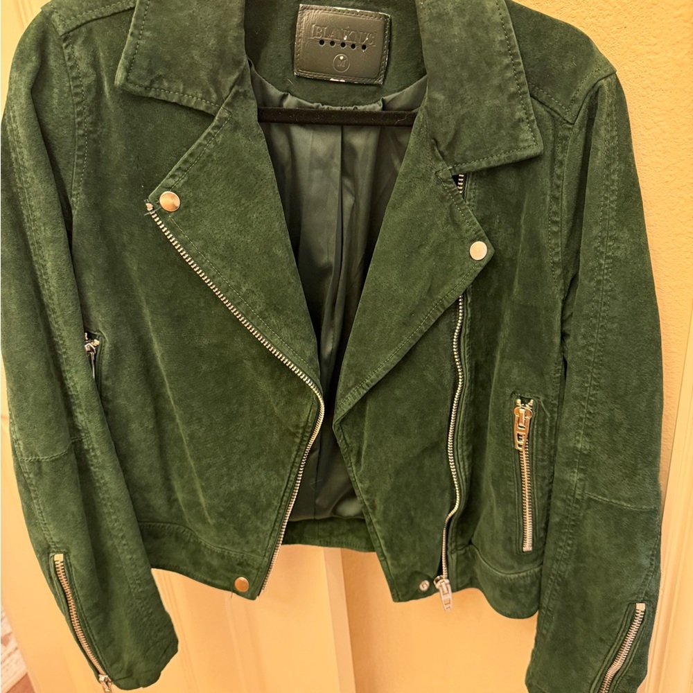 Blank NYC Green Leather Moto Jacket